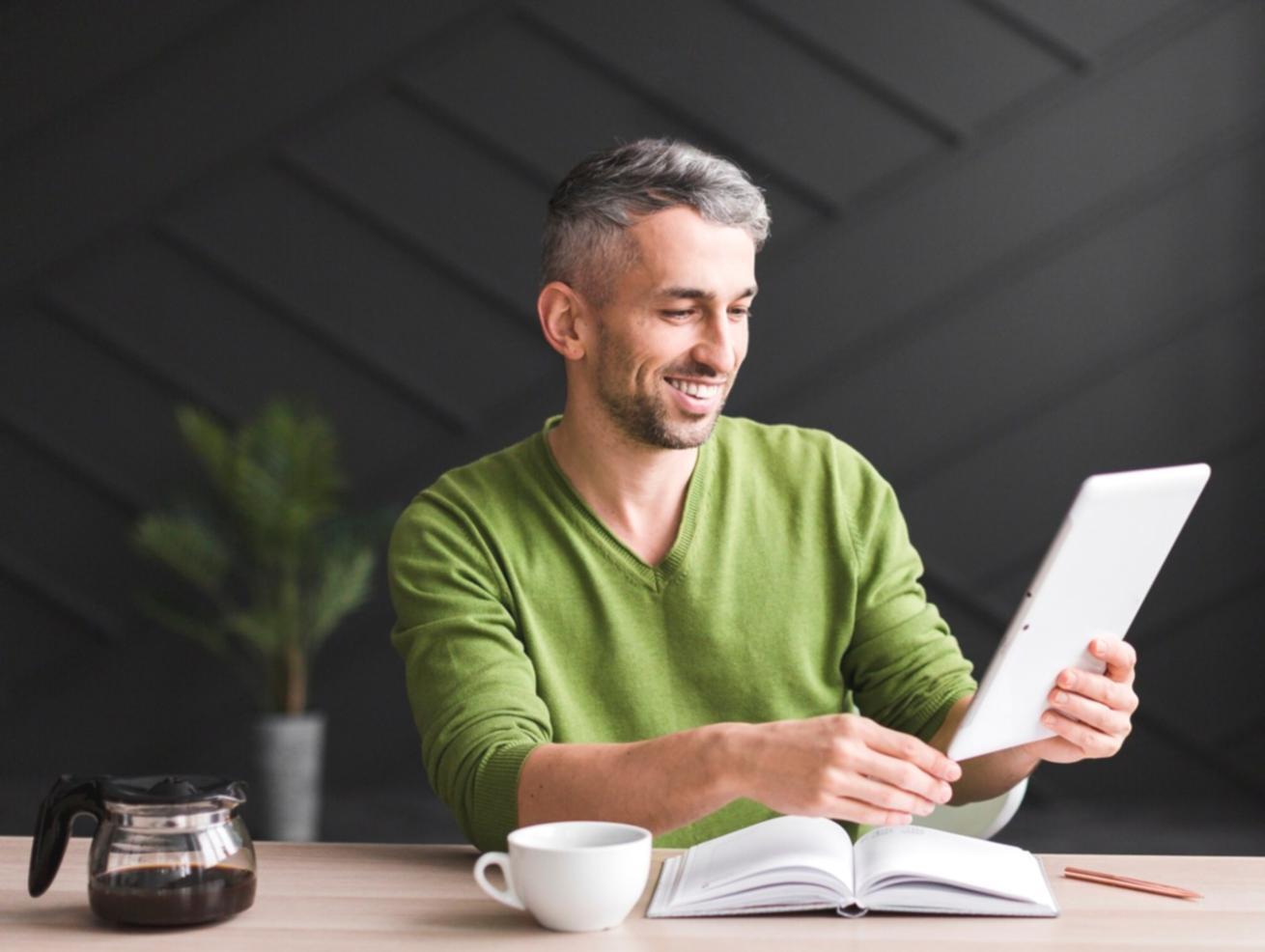 Financial planning workspace with documents and calculator